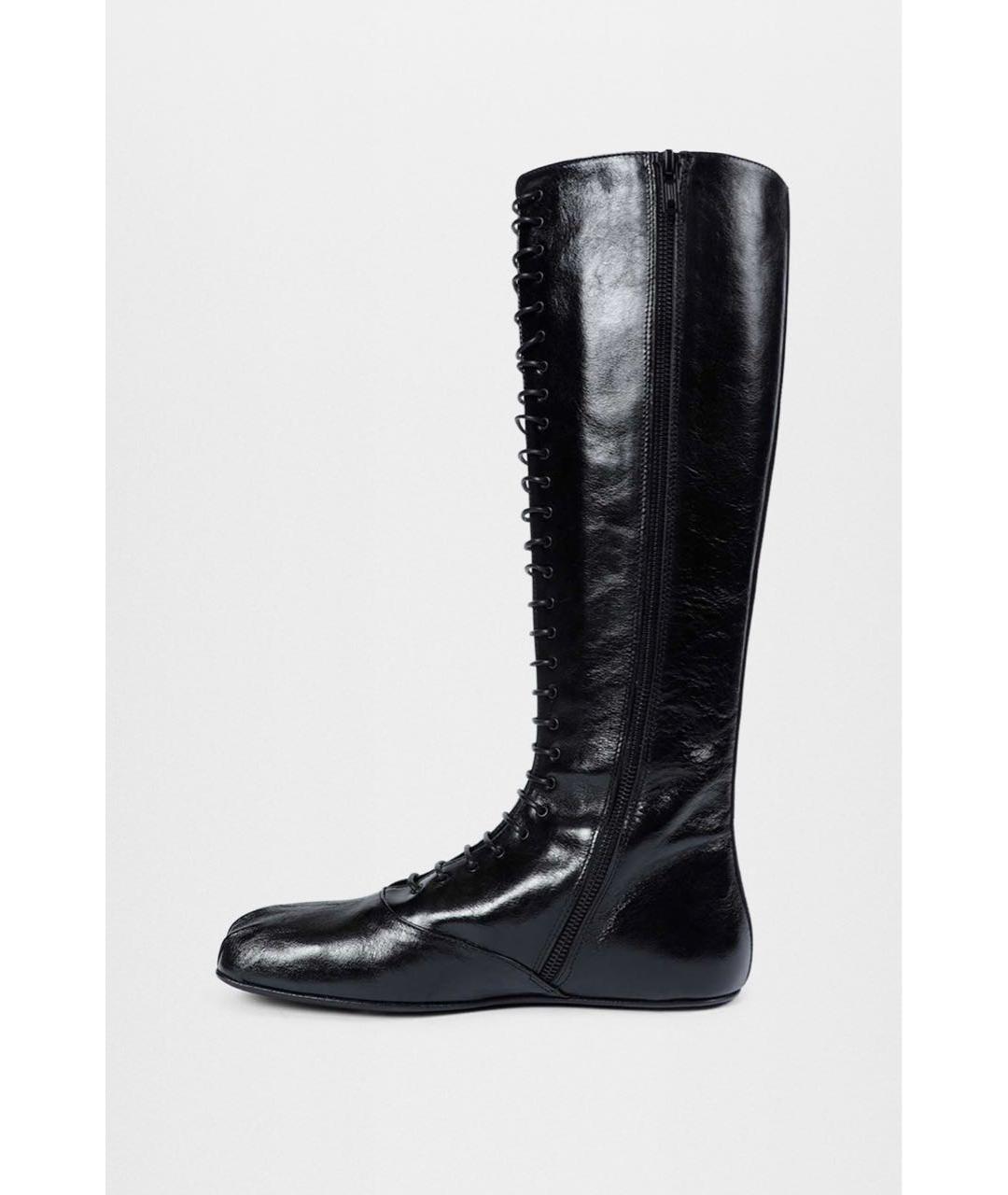 ANN DEMEULEMEESTER Черные кожаные сапоги, фото 5