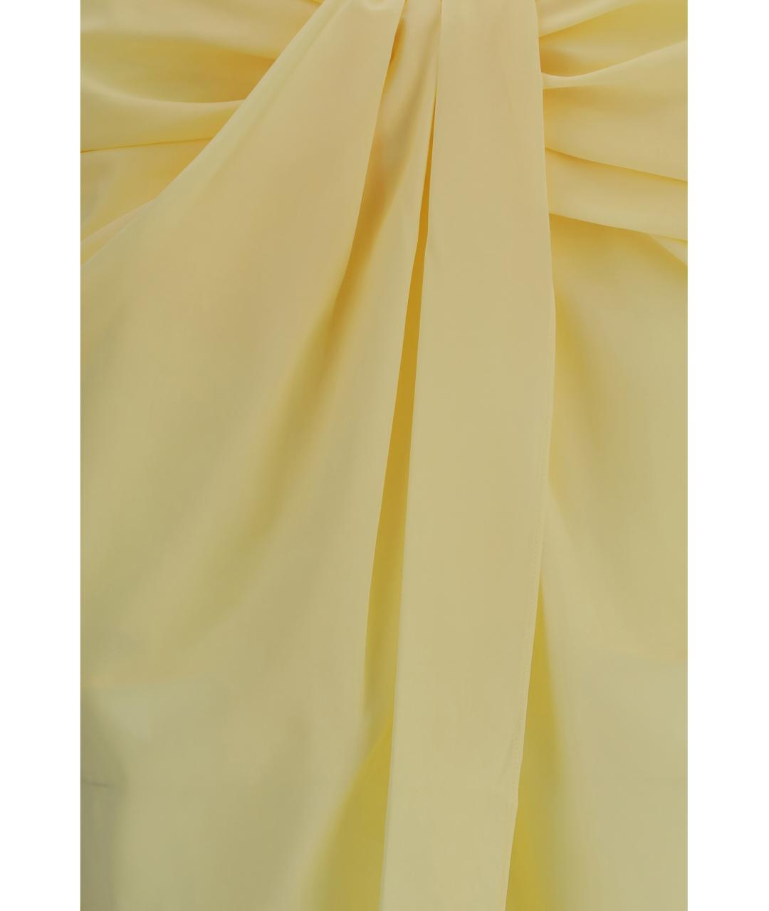JACQUEMUS Желтая полиэстеровая юбка миди, фото 3