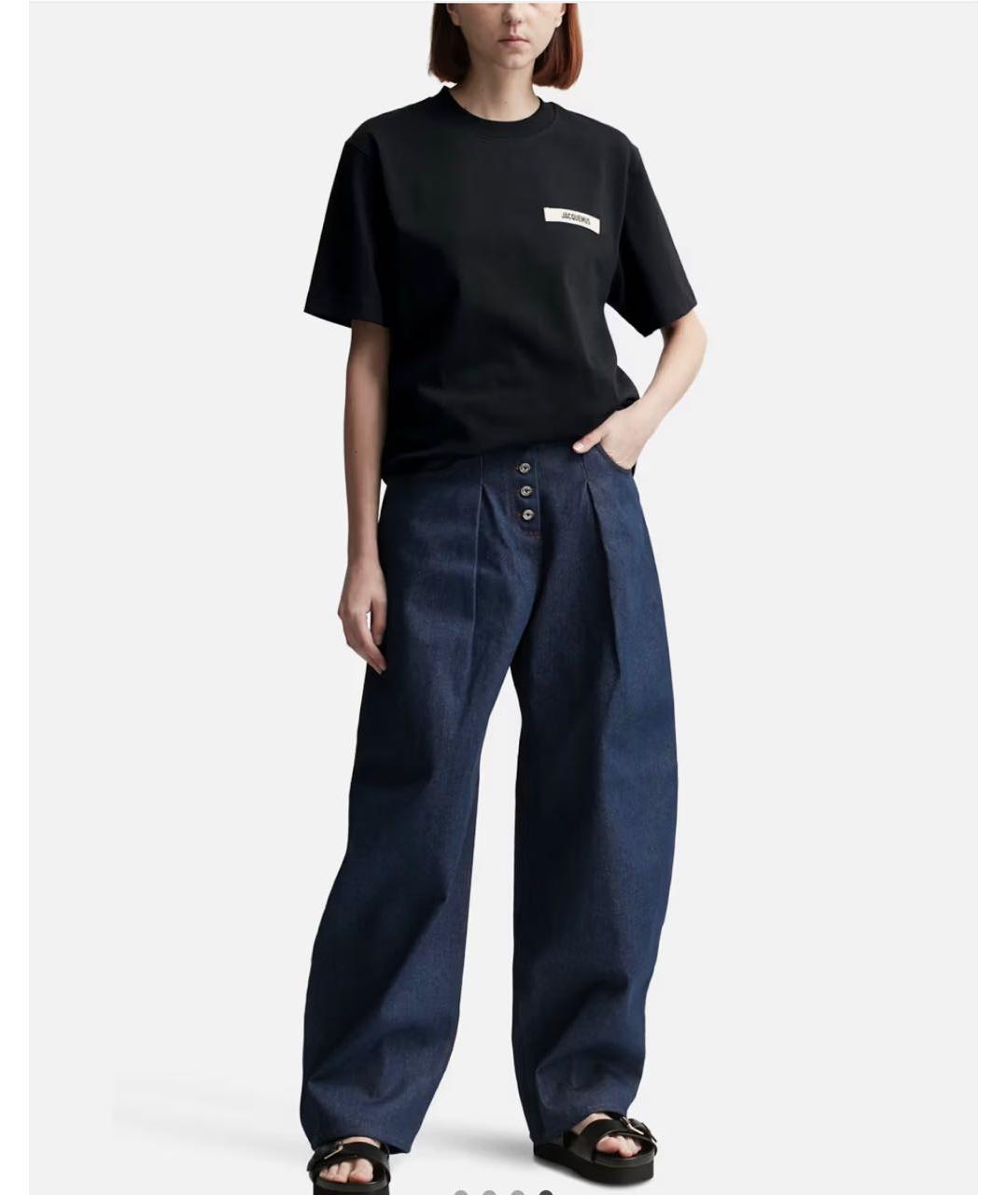 JACQUEMUS Черная хлопковая футболка, фото 8