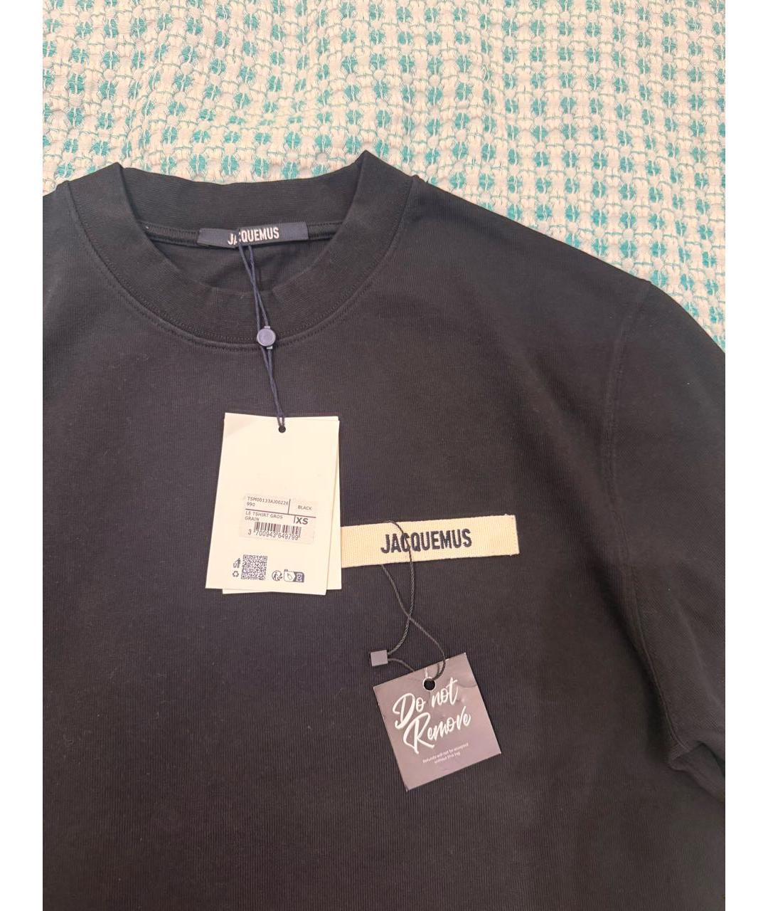 JACQUEMUS Черная хлопковая футболка, фото 4