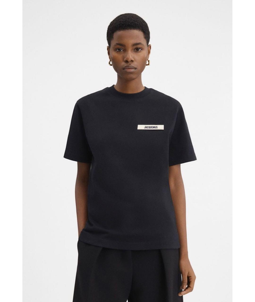 JACQUEMUS Черная хлопковая футболка, фото 7
