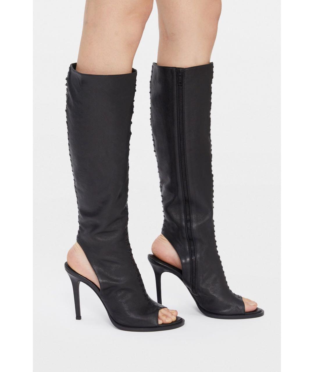 ANN DEMEULEMEESTER Черные кожаные сапоги, фото 6