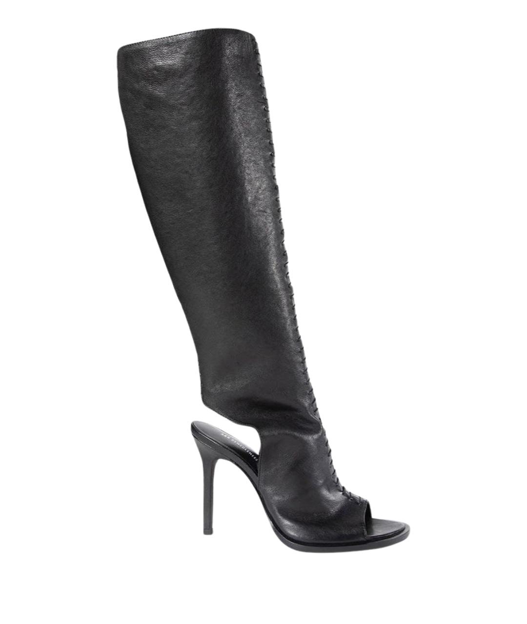 ANN DEMEULEMEESTER Черные кожаные сапоги, фото 1