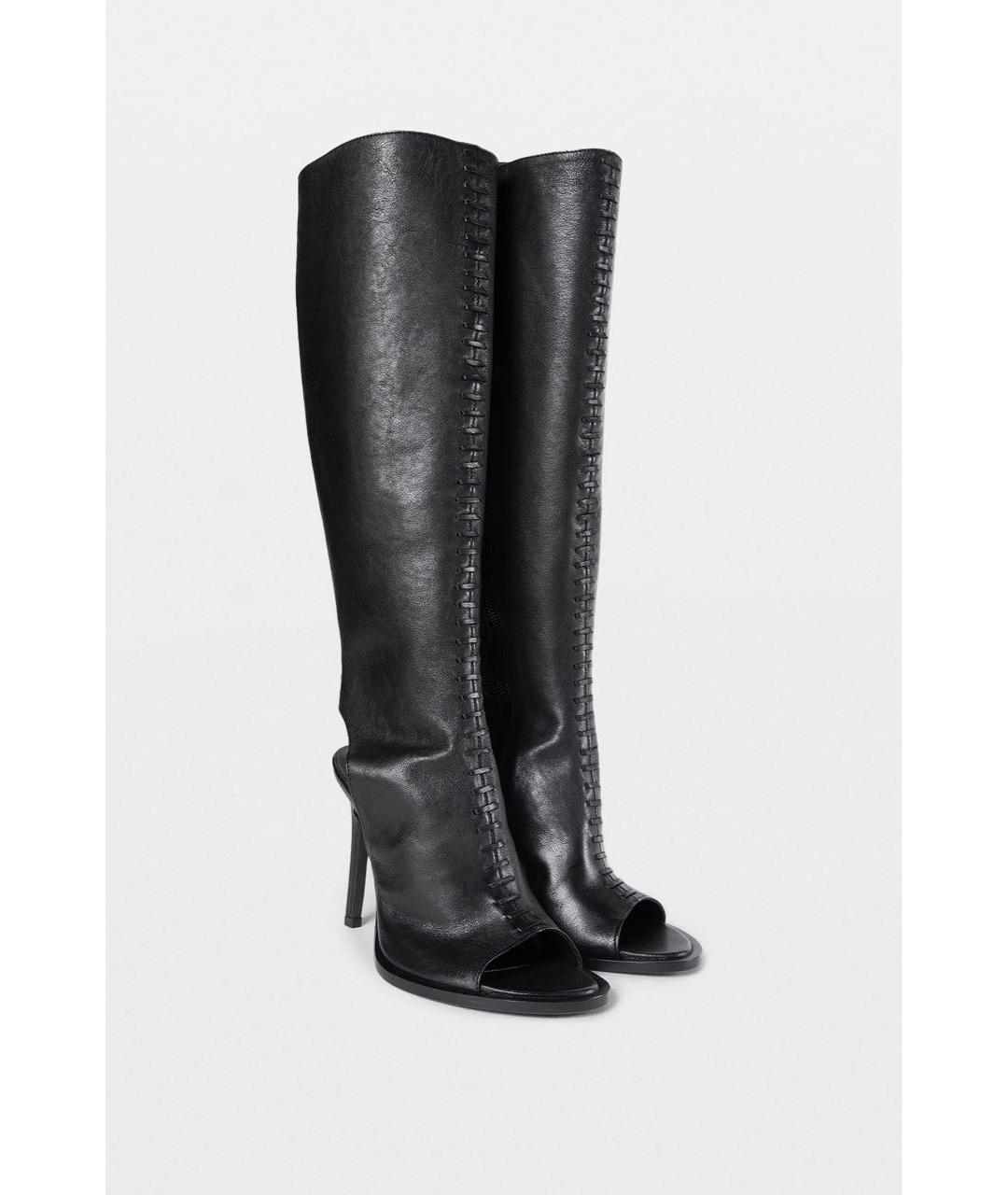 ANN DEMEULEMEESTER Черные кожаные сапоги, фото 2