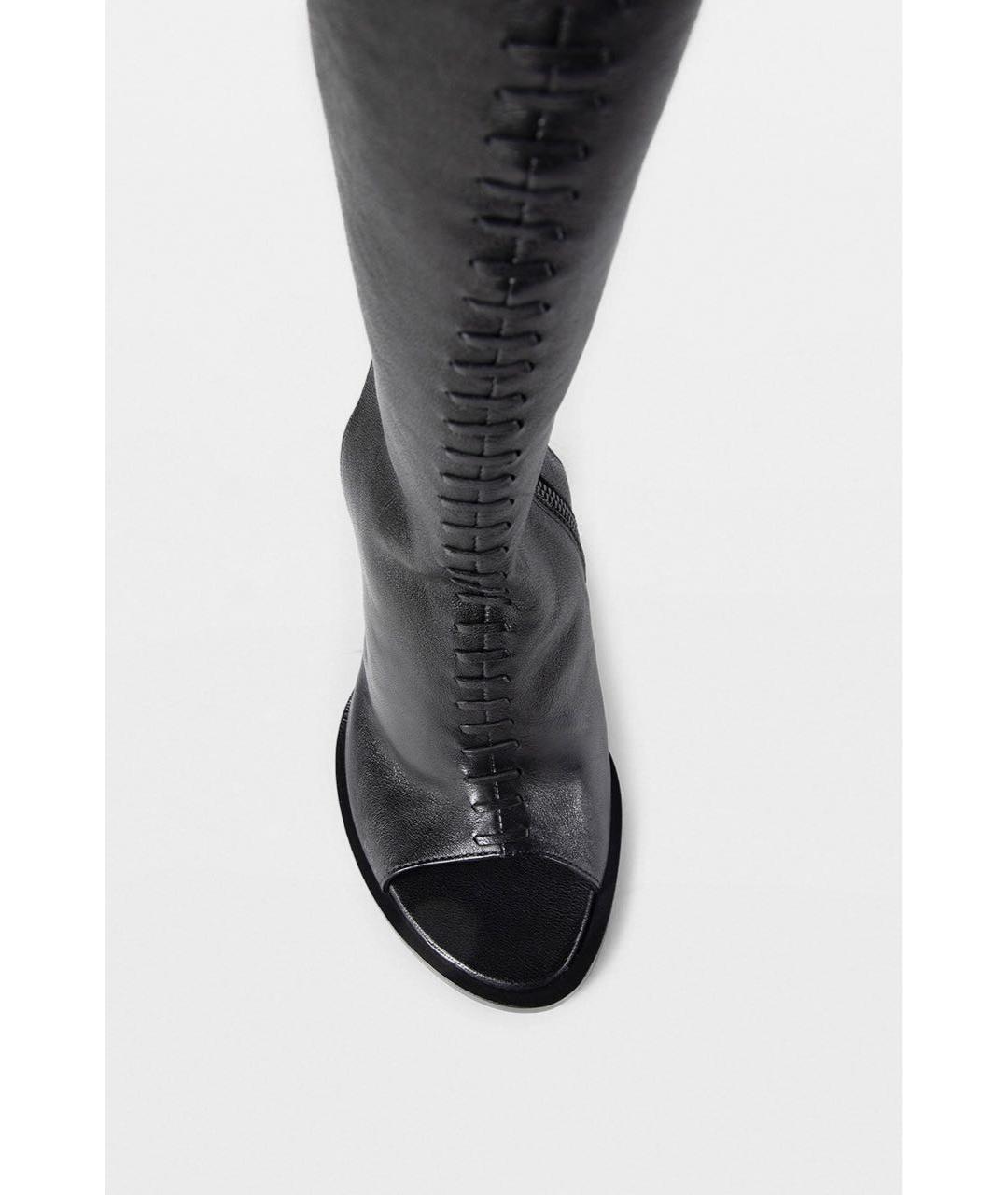 ANN DEMEULEMEESTER Черные кожаные сапоги, фото 3