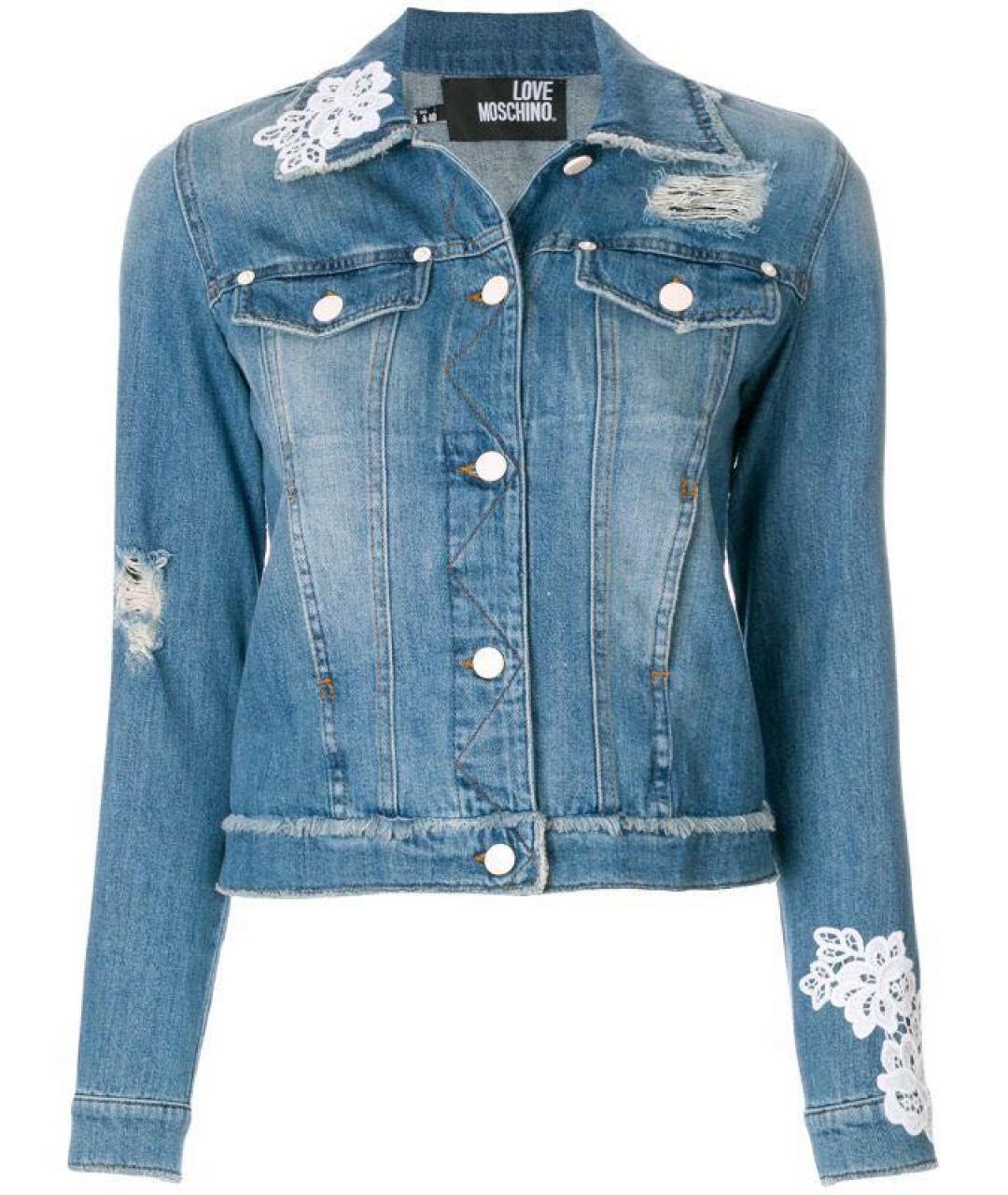 LOVE MOSCHINO Голубая деним куртка, фото 7
