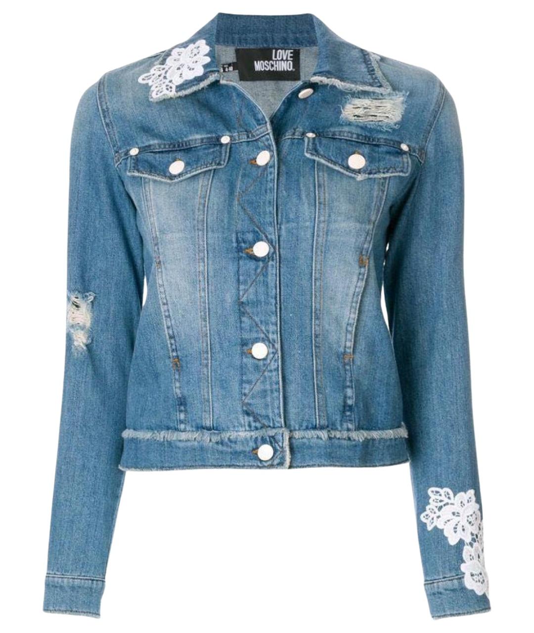 LOVE MOSCHINO Голубая деним куртка, фото 1