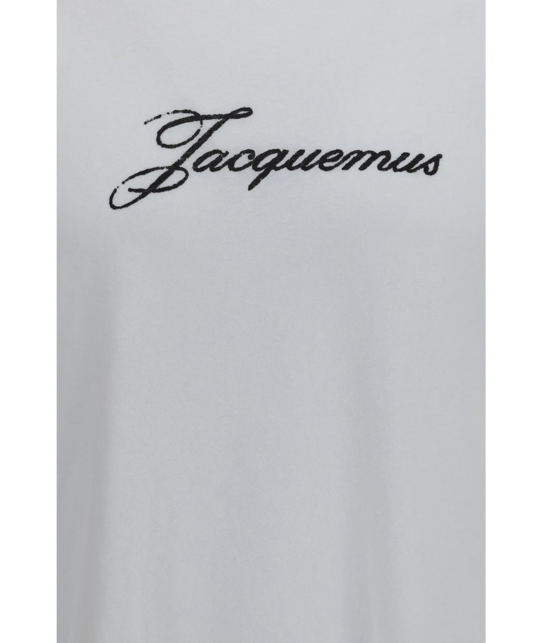 JACQUEMUS Белая хлопковая футболка, фото 3