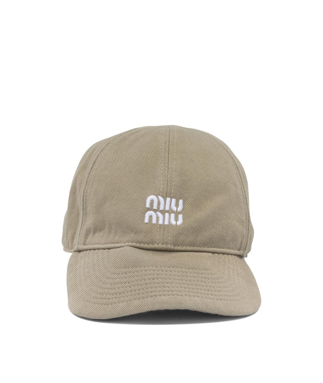 MIU MIU Бежевая хлопковая кепка, фото 1