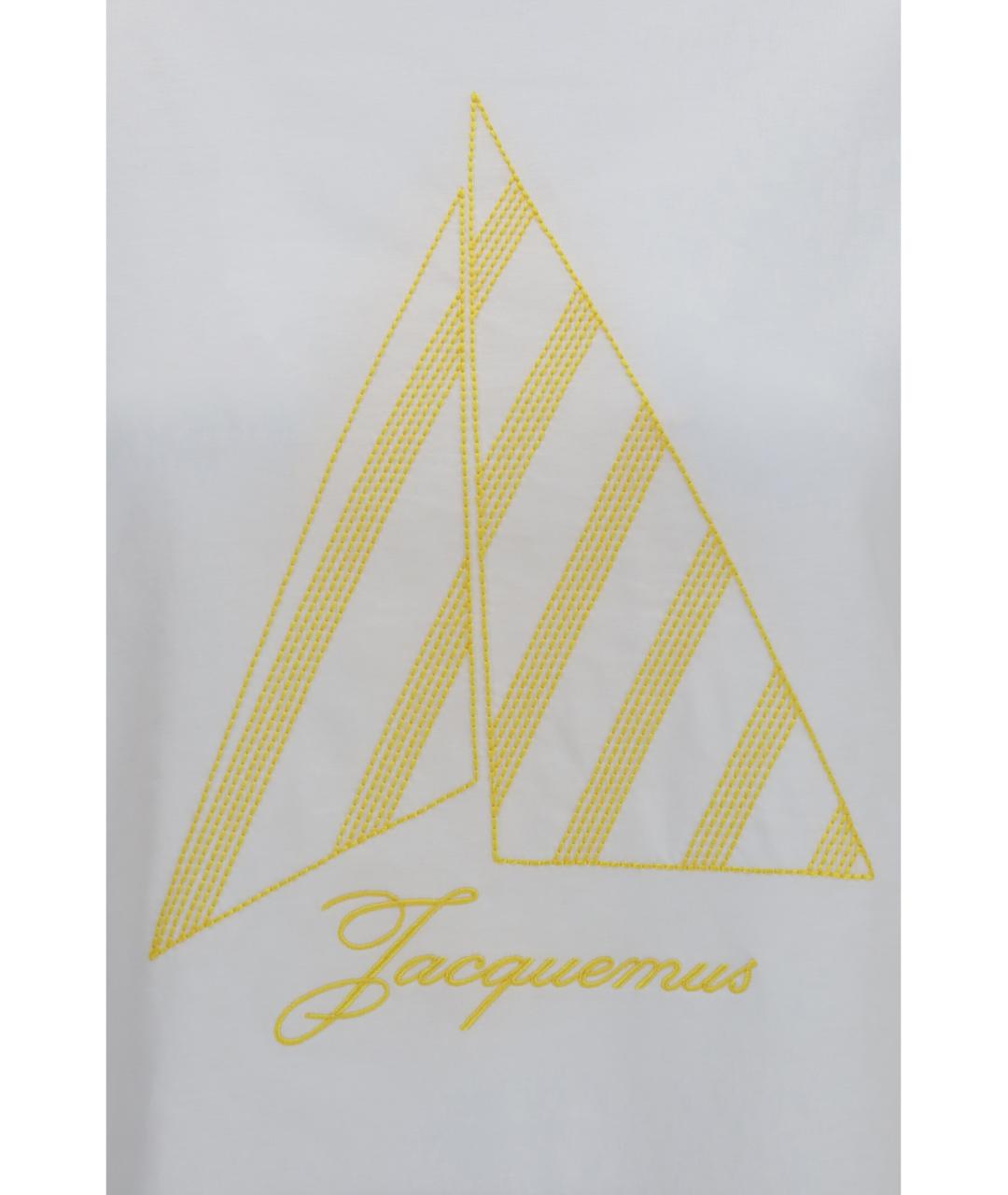 JACQUEMUS Белая хлопковая футболка, фото 3