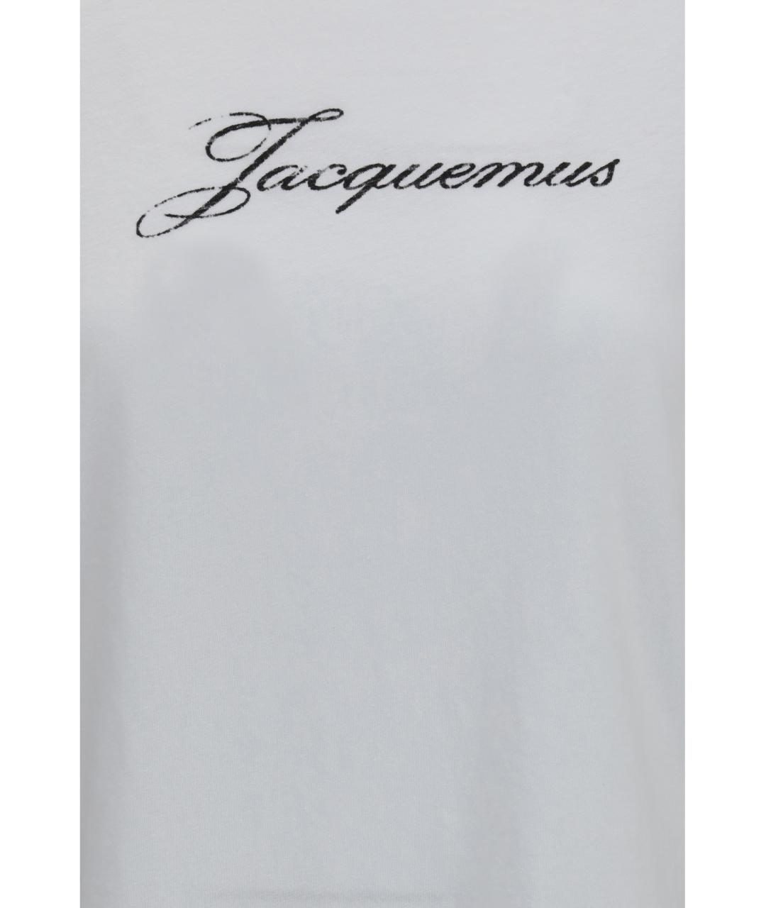 JACQUEMUS Белая хлопковая футболка, фото 3
