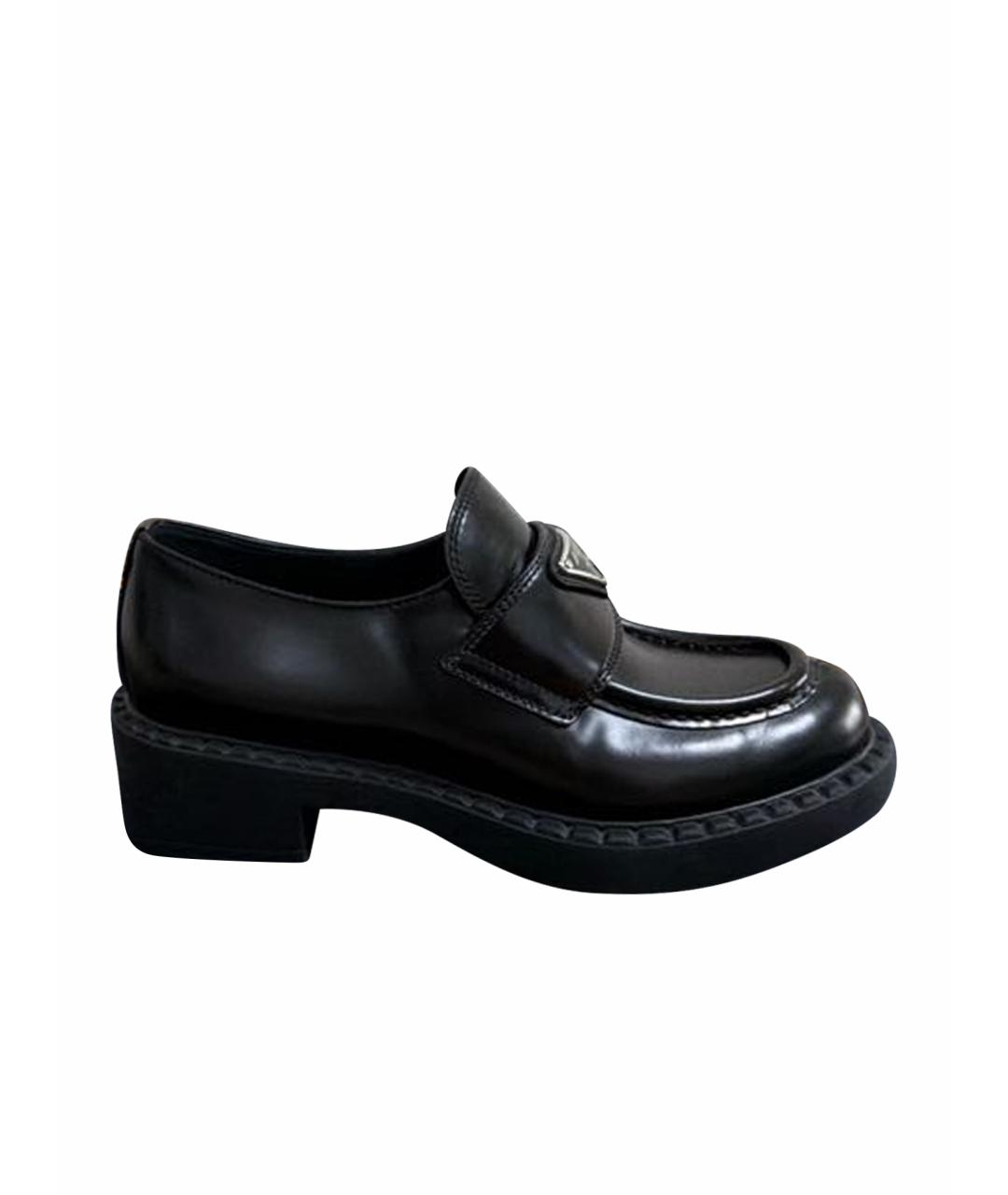 PRADA Черные лоферы из лакированной кожи, фото 1