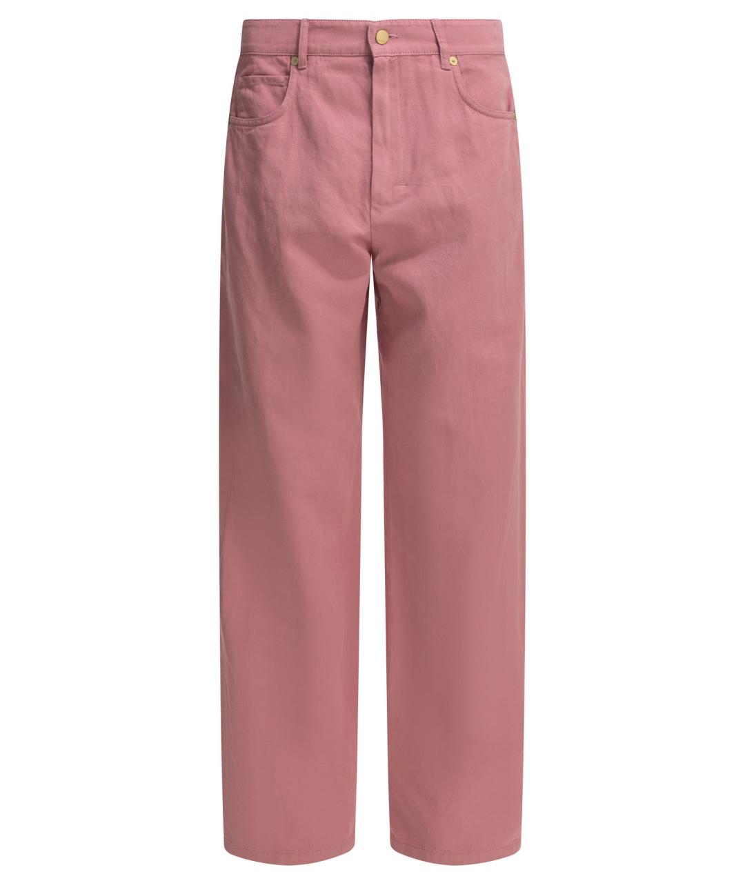 'S MAX MARA Розовые хлопковые прямые брюки, фото 1