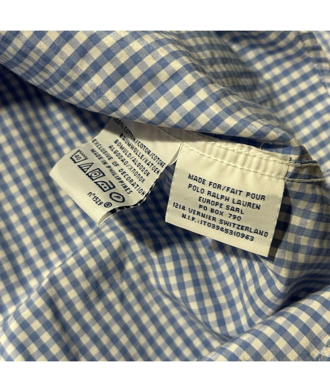 POLO RALPH LAUREN Голубая хлопковая кэжуал рубашка, фото 5