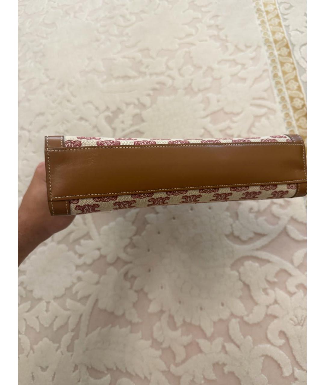 CELINE Коричневая тканевая сумка тоут, фото 3