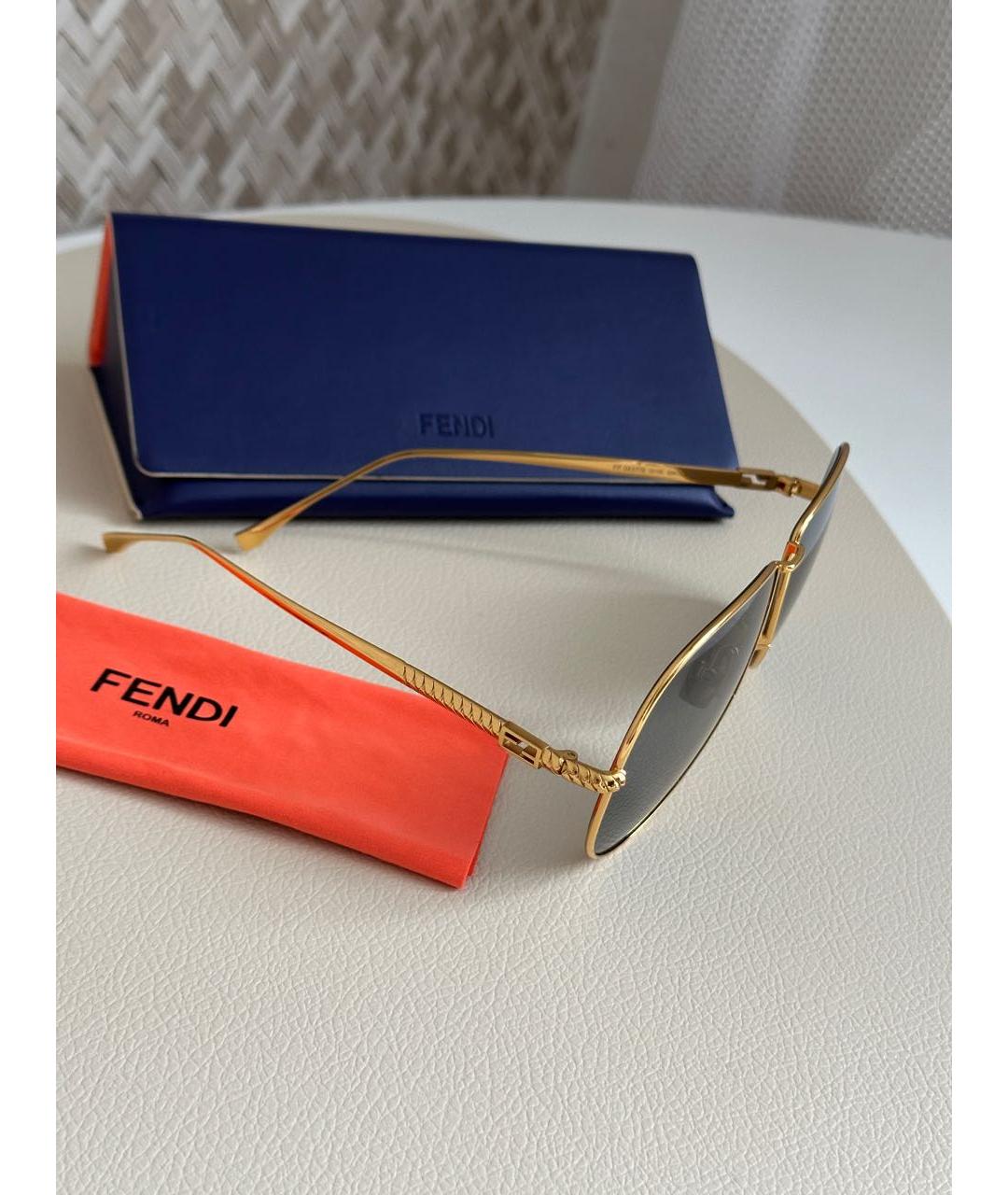 FENDI Черные металлические солнцезащитные очки, фото 5
