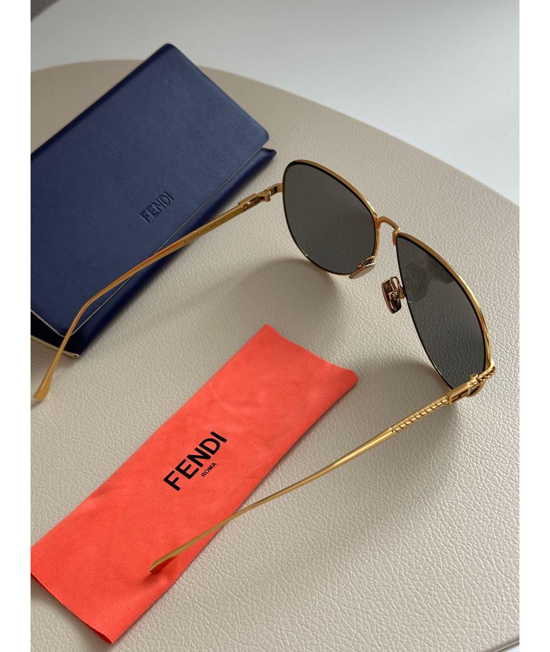 FENDI Черные металлические солнцезащитные очки, фото 2