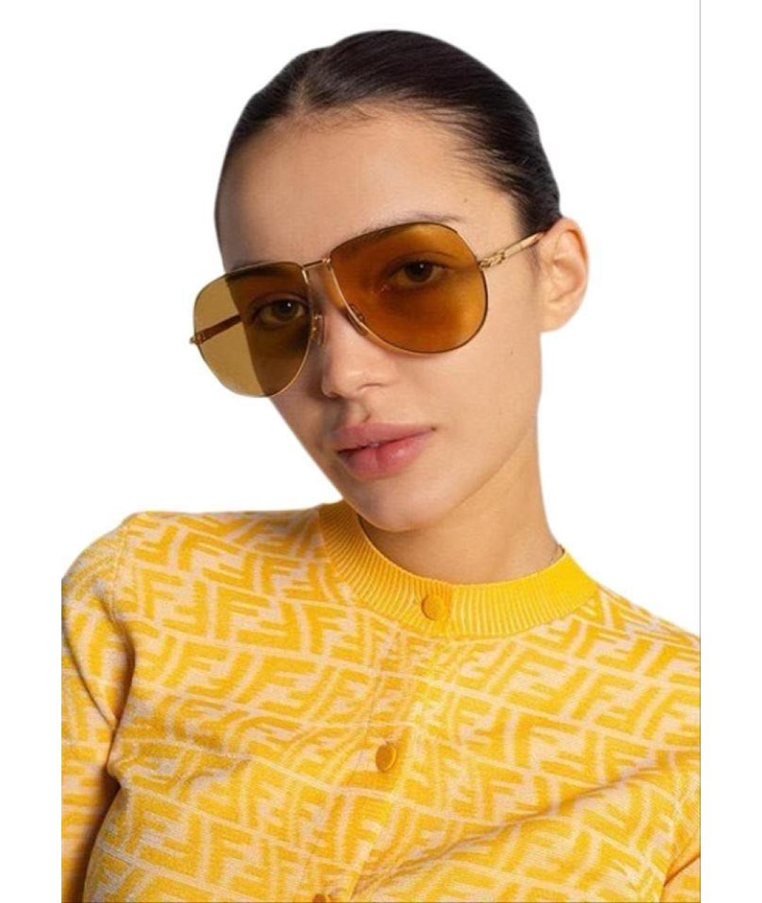 FENDI Черные металлические солнцезащитные очки, фото 7