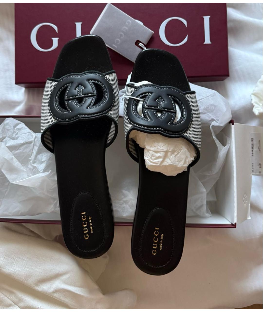 GUCCI Черные кожаные сандалии, фото 3