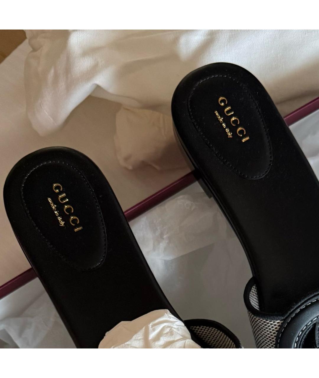 GUCCI Черные кожаные сандалии, фото 7