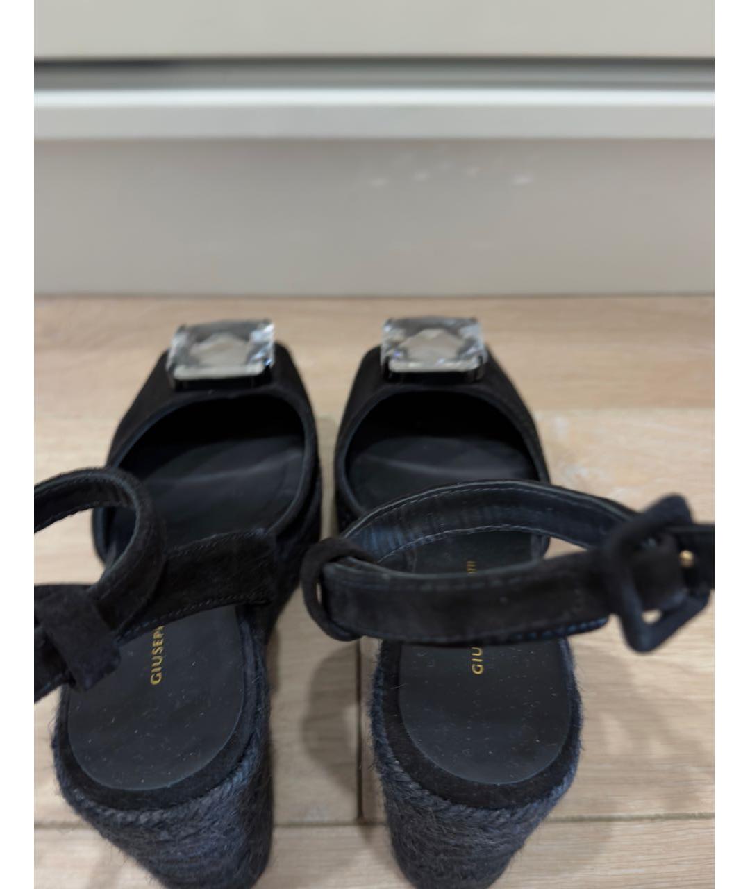 GIUSEPPE ZANOTTI DESIGN Черные замшевые босоножки, фото 2