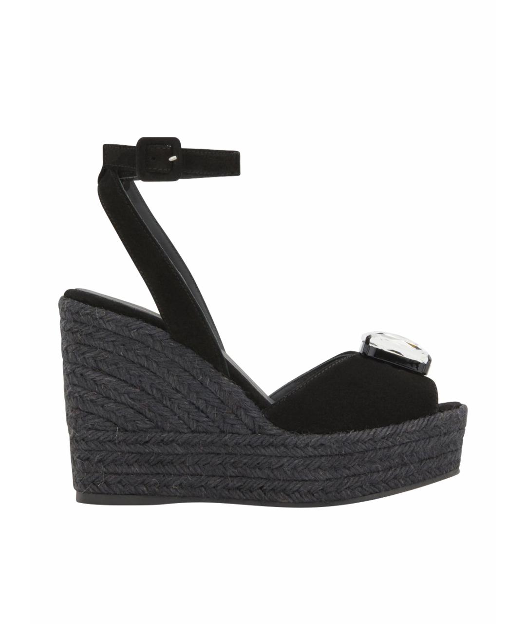 GIUSEPPE ZANOTTI DESIGN Черные замшевые босоножки, фото 1