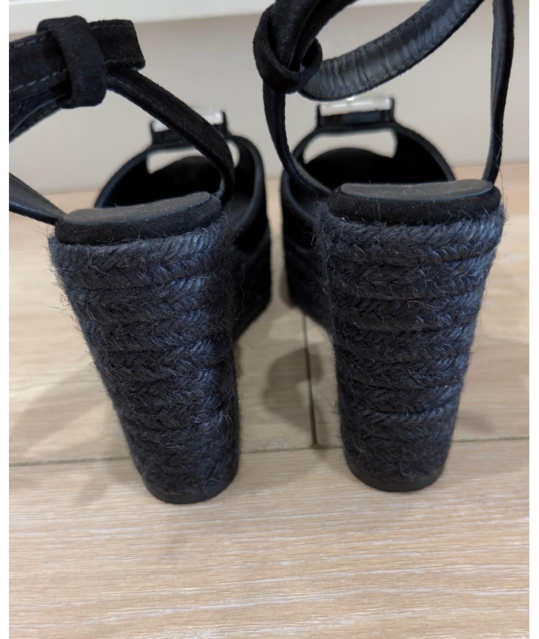 GIUSEPPE ZANOTTI DESIGN Черные замшевые босоножки, фото 3