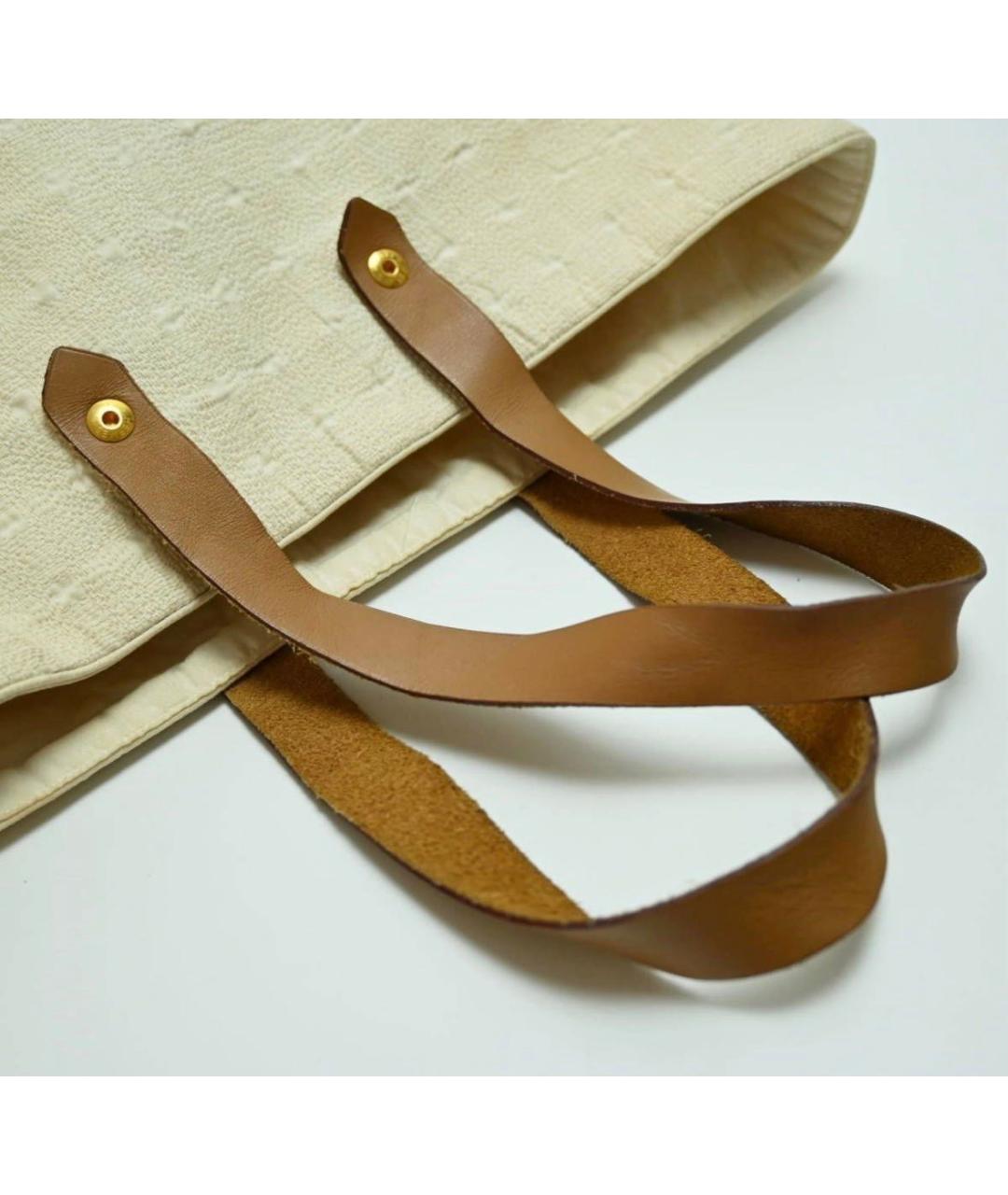 HERMES Белая хлопковая сумка тоут, фото 2