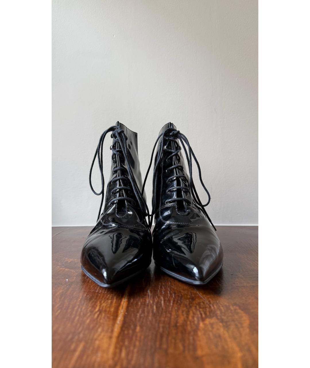 SAINT LAURENT Черные кожаные ботинки, фото 3