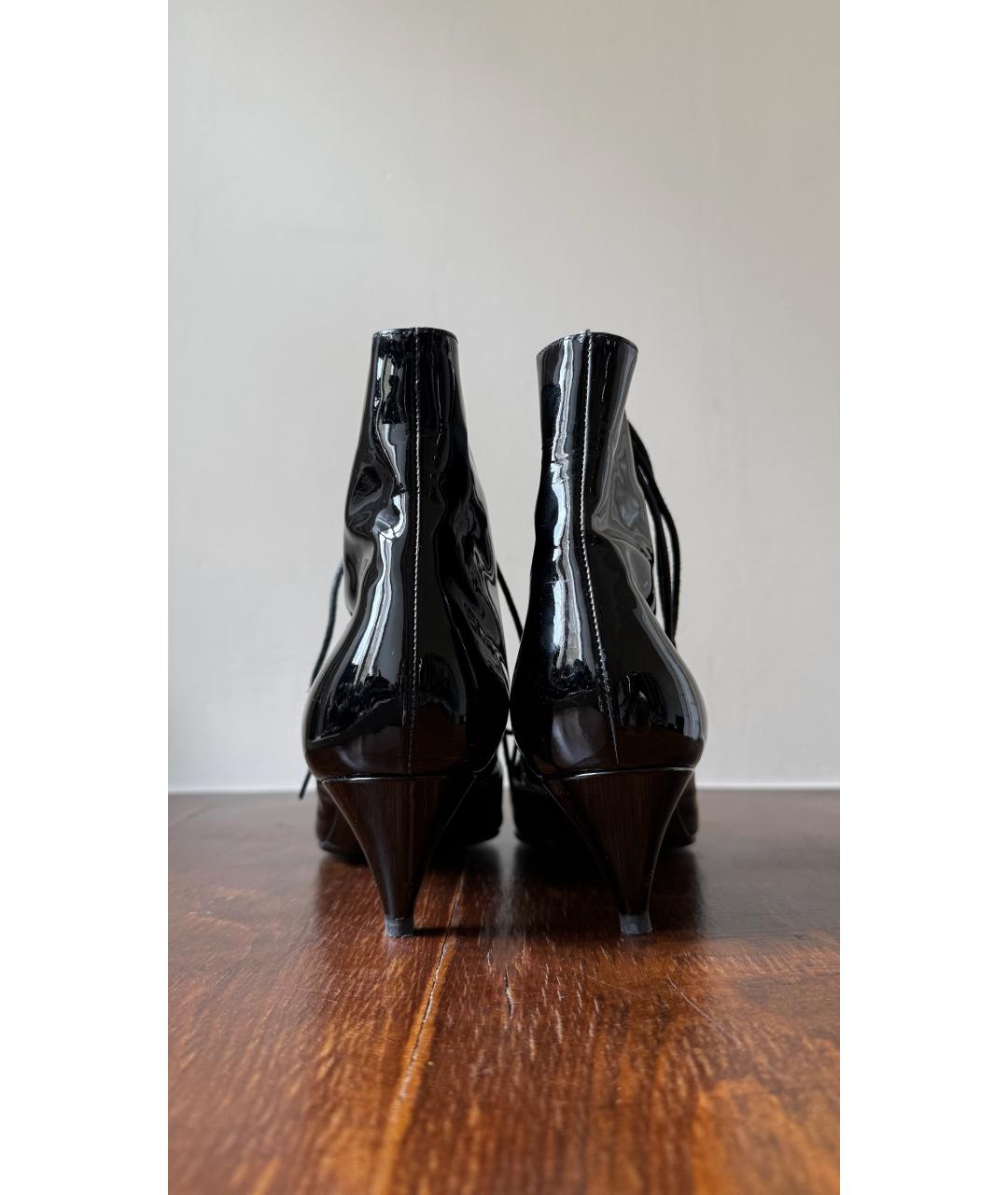 SAINT LAURENT Черные кожаные ботинки, фото 4
