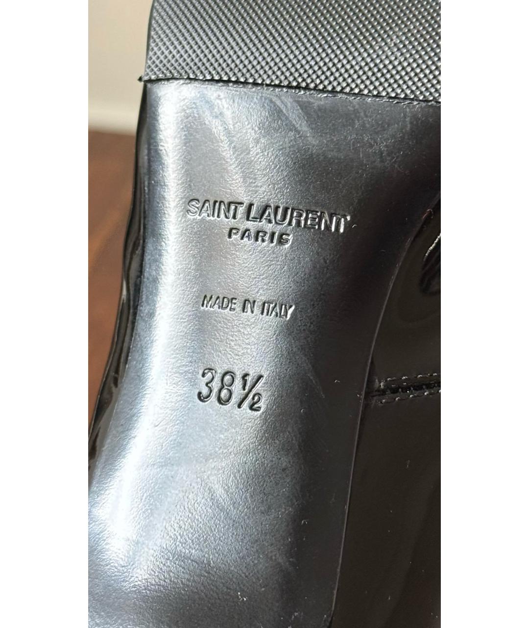 SAINT LAURENT Черные кожаные ботинки, фото 6