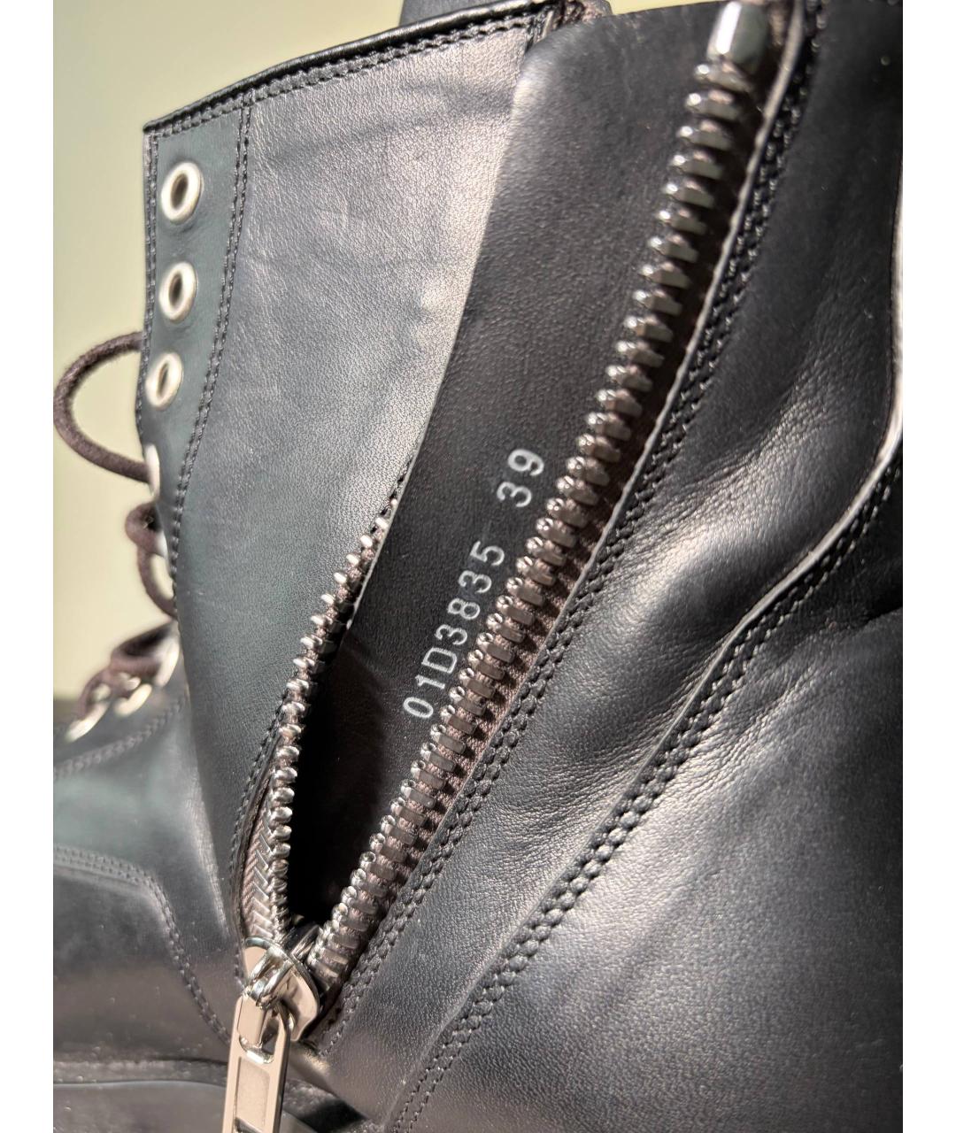 RICK OWENS Черные кожаные высокие ботинки, фото 6