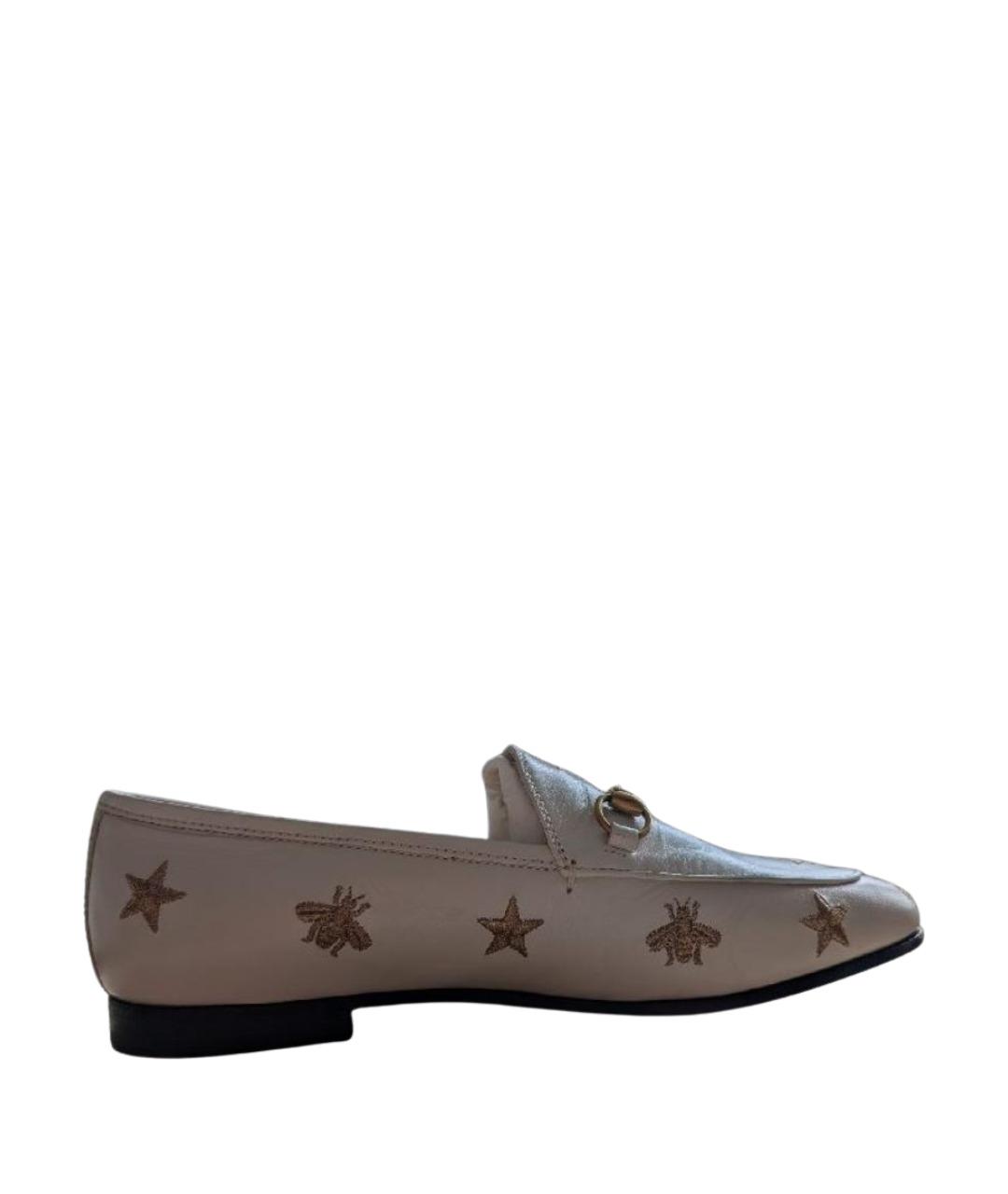 GUCCI Белые кожаные лоферы, фото 1