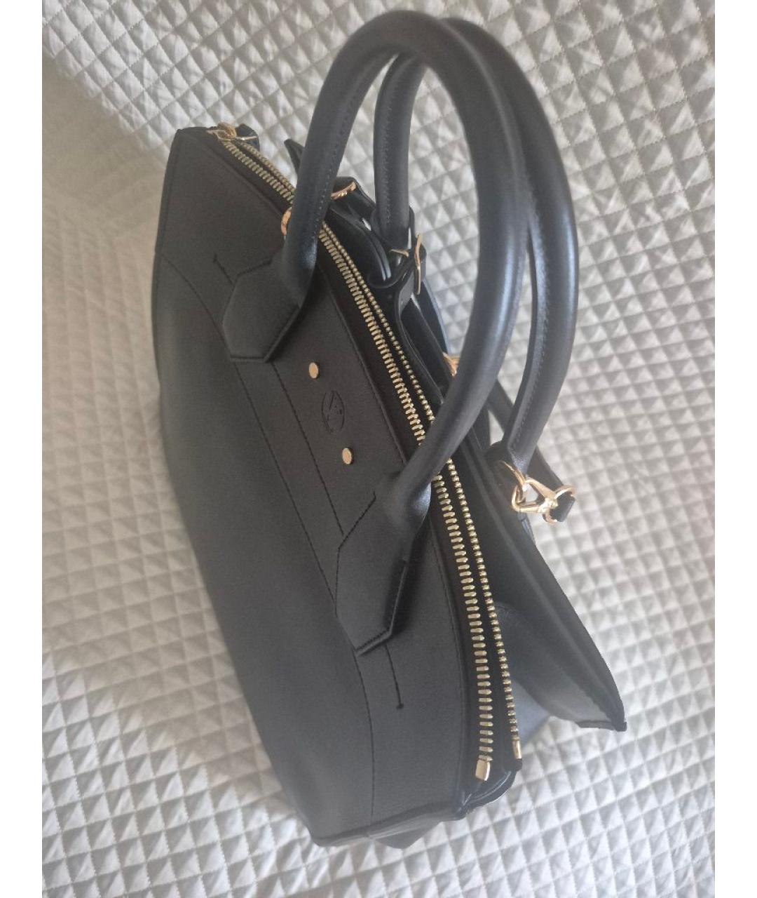 LOUIS VUITTON Черная кожаная сумка с короткими ручками, фото 4