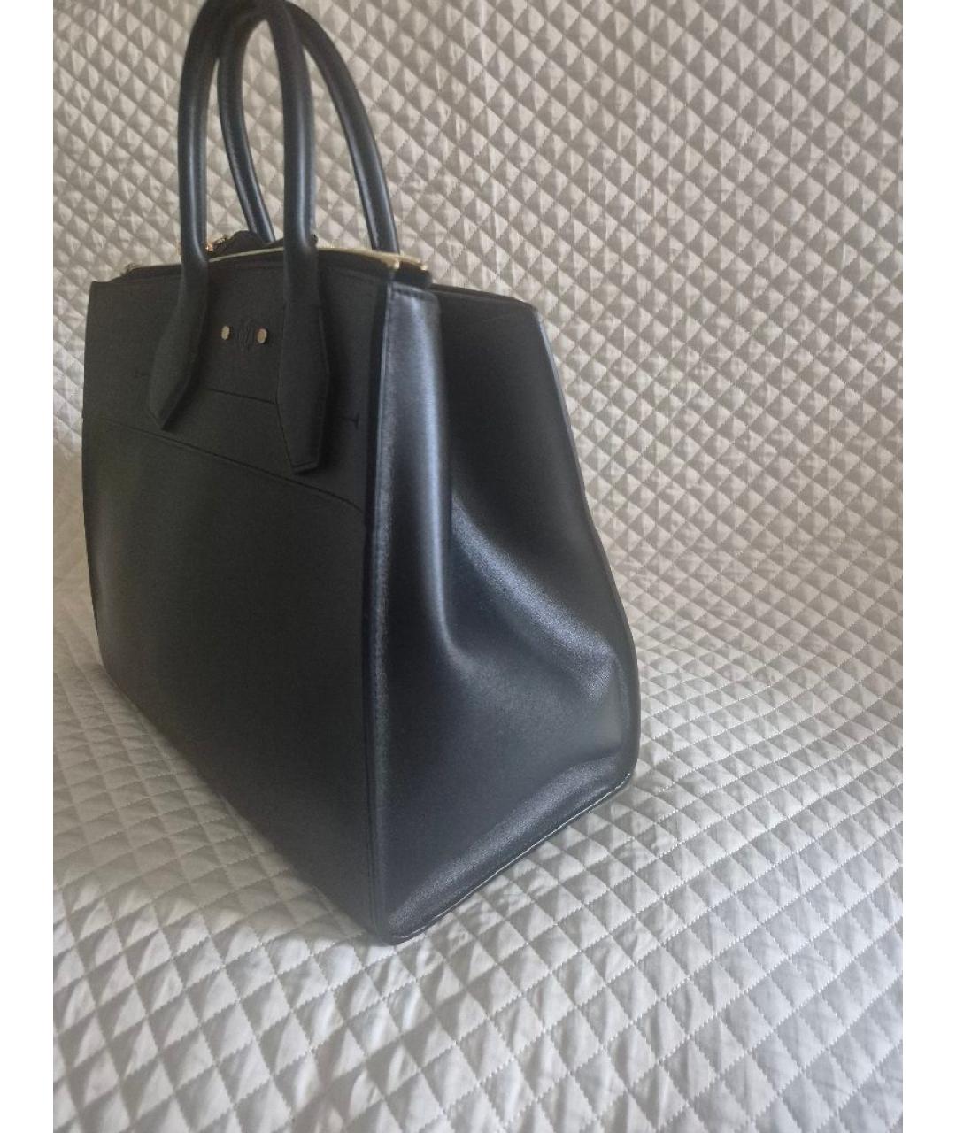 LOUIS VUITTON Черная кожаная сумка с короткими ручками, фото 2