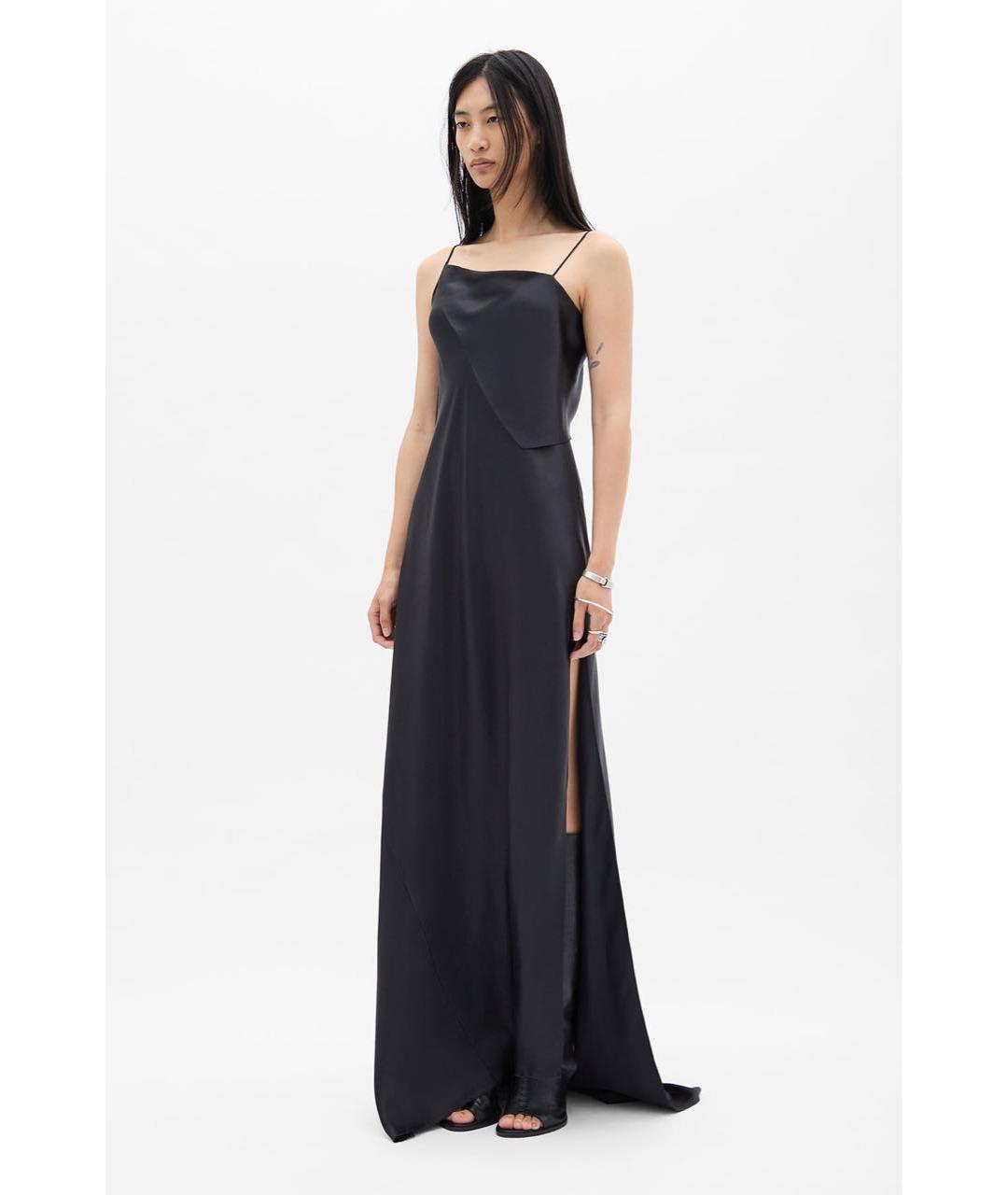 ANN DEMEULEMEESTER Черное шелковое вечернее платье, фото 3