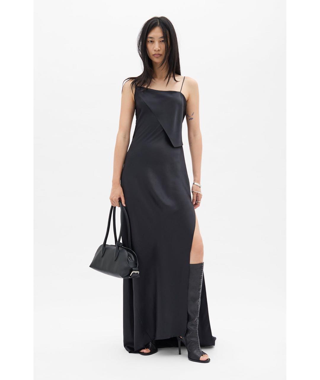 ANN DEMEULEMEESTER Черное шелковое вечернее платье, фото 5