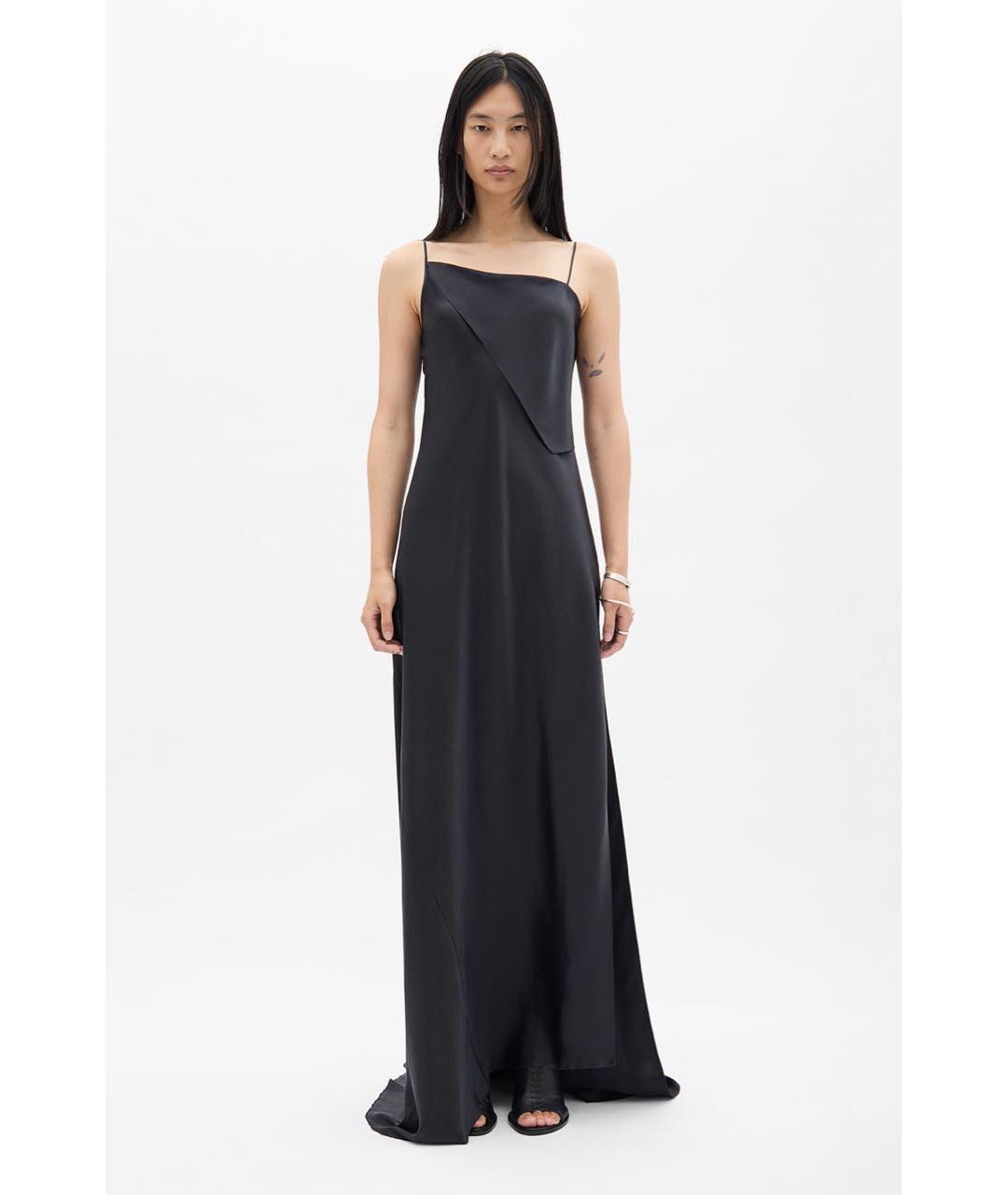 ANN DEMEULEMEESTER Черное шелковое вечернее платье, фото 2