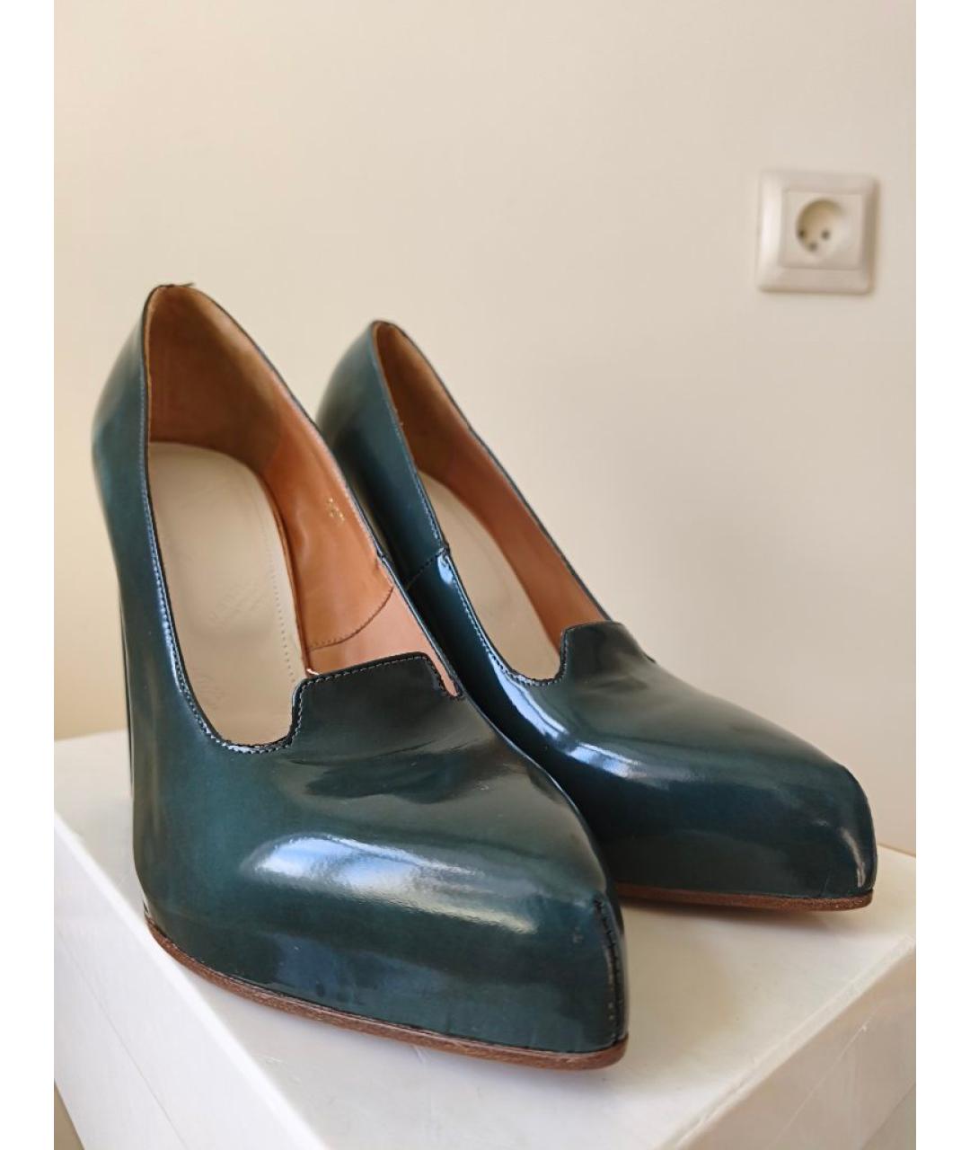 MAISON MARGIELA Зеленые туфли из лакированной кожи, фото 6