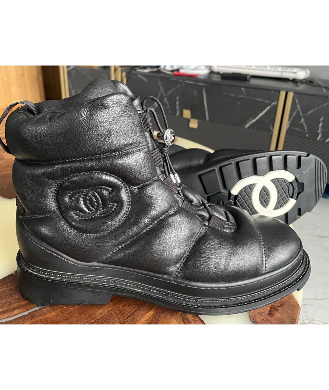 CHANEL Черные кожаные ботинки, фото 8