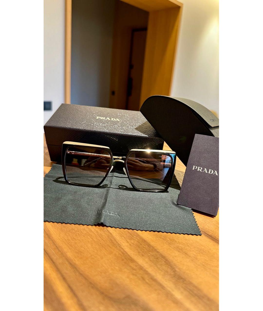 PRADA Черные металлические солнцезащитные очки, фото 5