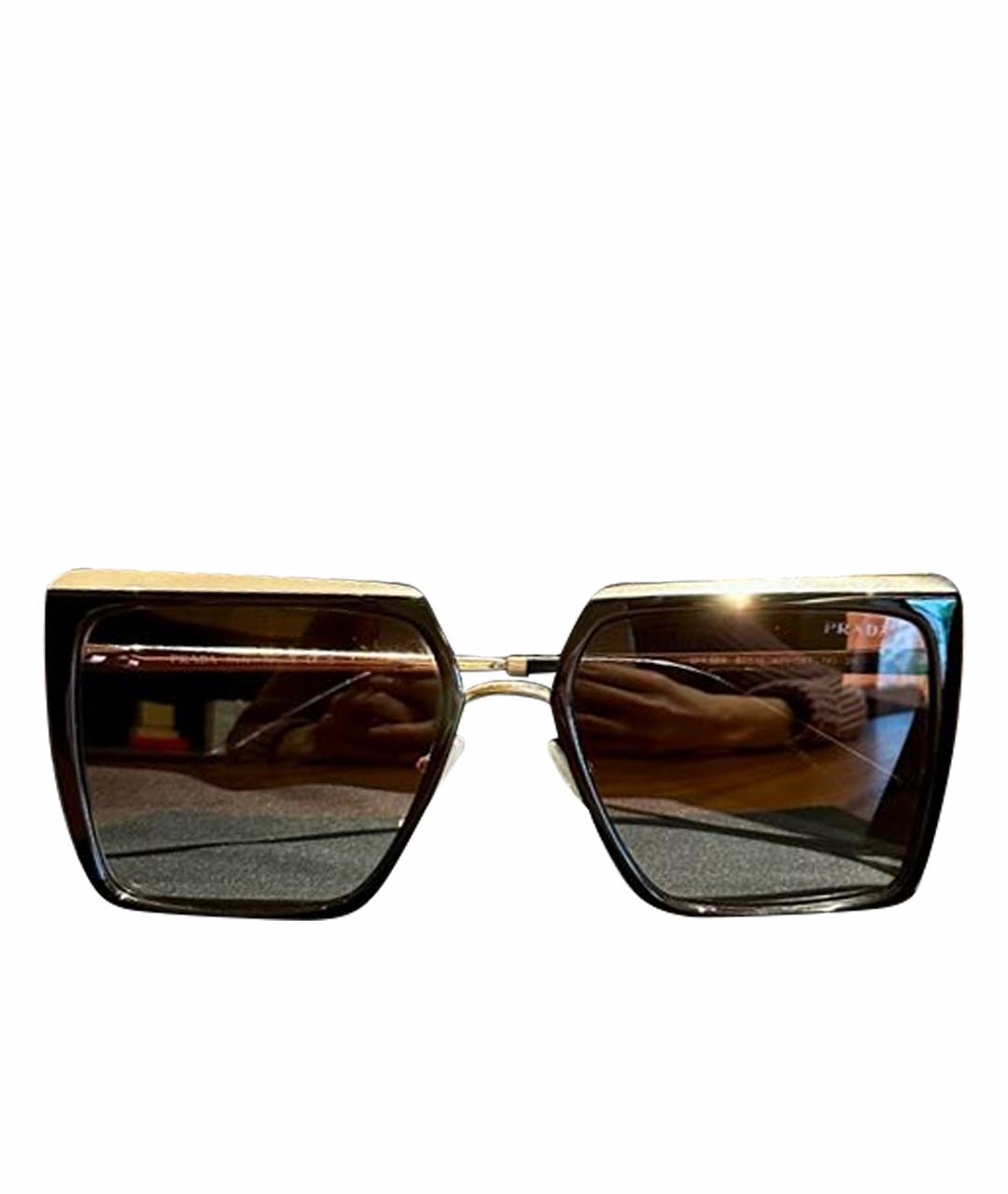 PRADA Черные металлические солнцезащитные очки, фото 1