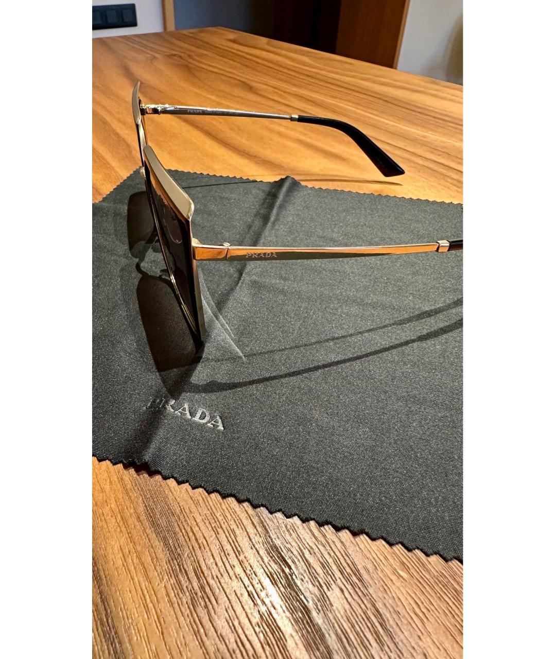 PRADA Черные металлические солнцезащитные очки, фото 3