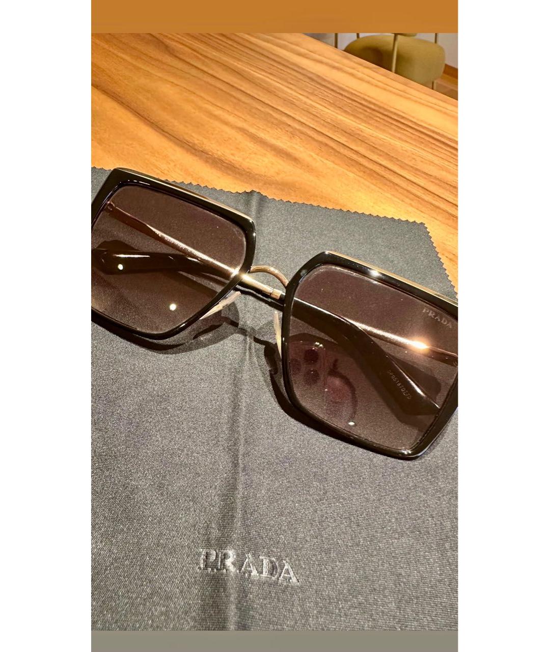 PRADA Черные металлические солнцезащитные очки, фото 2