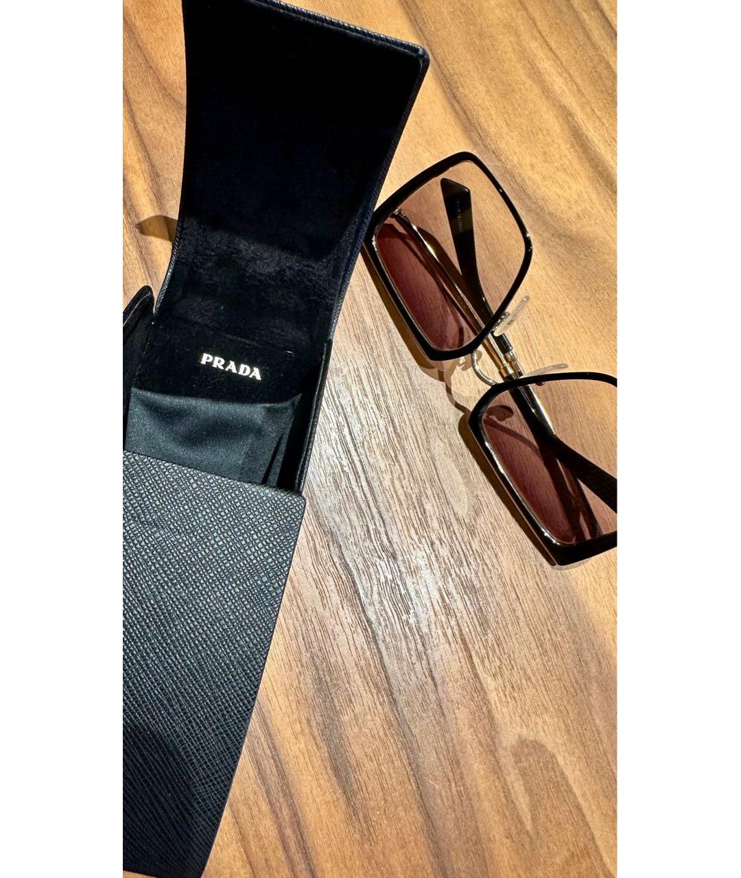PRADA Черные металлические солнцезащитные очки, фото 6