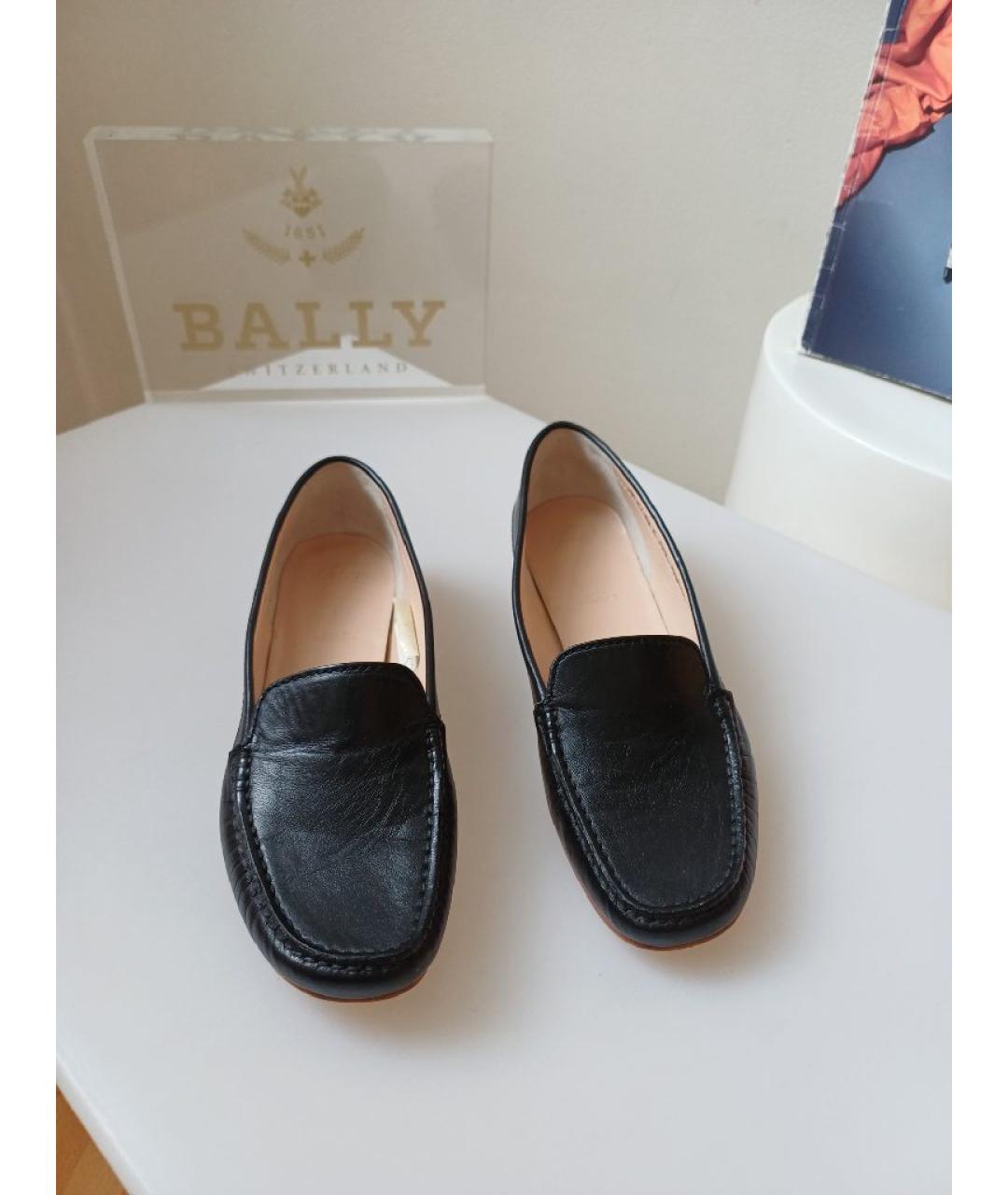 BALLY Черные кожаные мокасины, фото 6