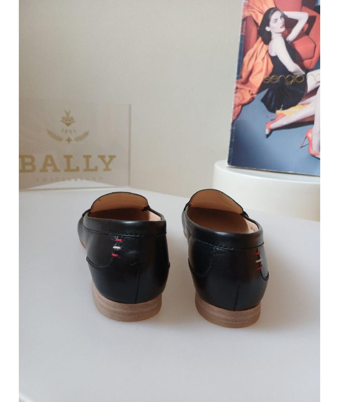 BALLY Черные кожаные мокасины, фото 7