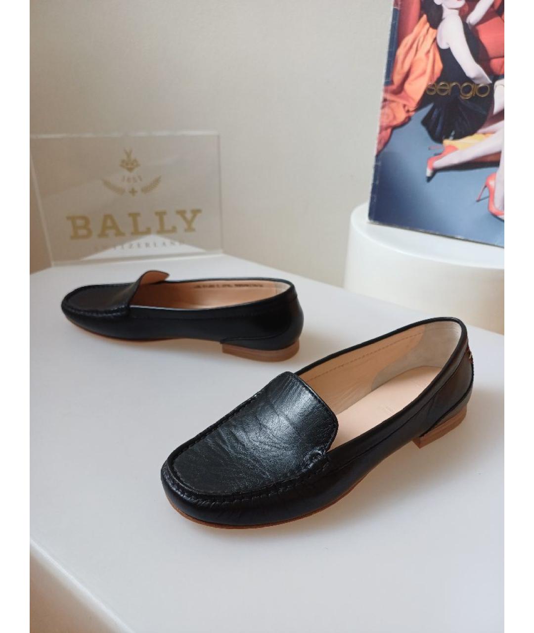 BALLY Черные кожаные мокасины, фото 3