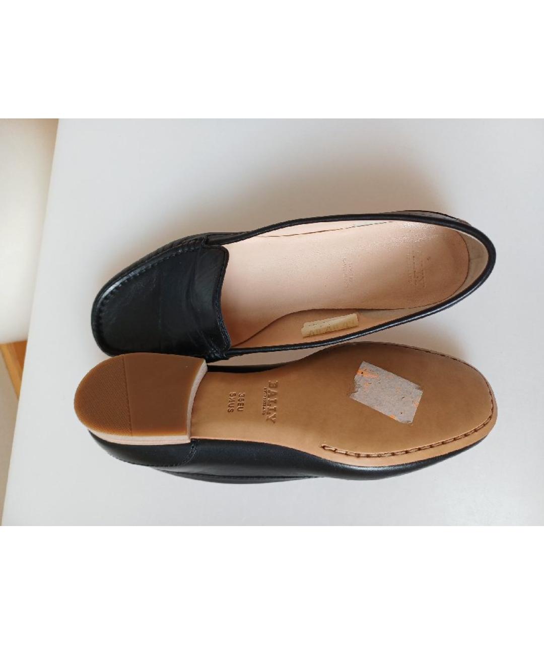BALLY Черные кожаные мокасины, фото 8