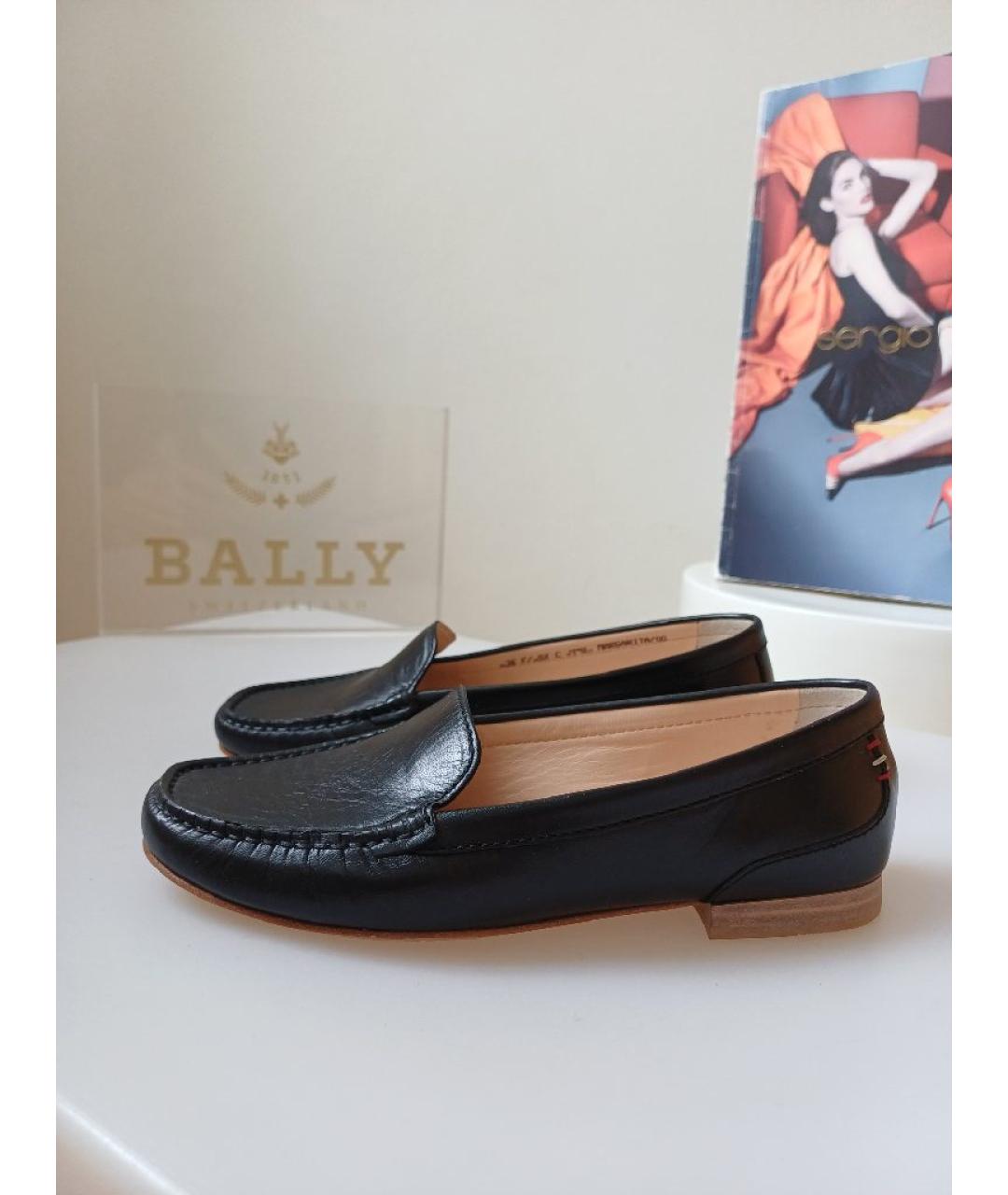 BALLY Черные кожаные мокасины, фото 2
